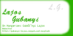 lajos gubanyi business card